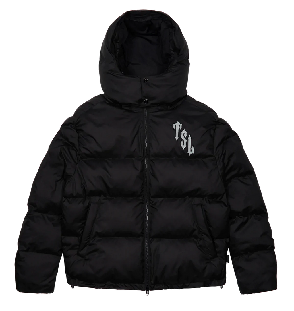 TRAPSTR Shooters Hooded Puffer Jacket - Black Reflective