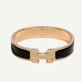 Hermès - Bracelet Clic H Noir Or Rose