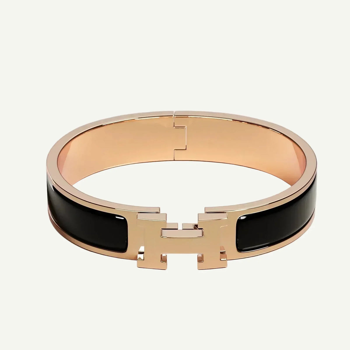 Hermès - Bracelet Clic H Noir Or Rose