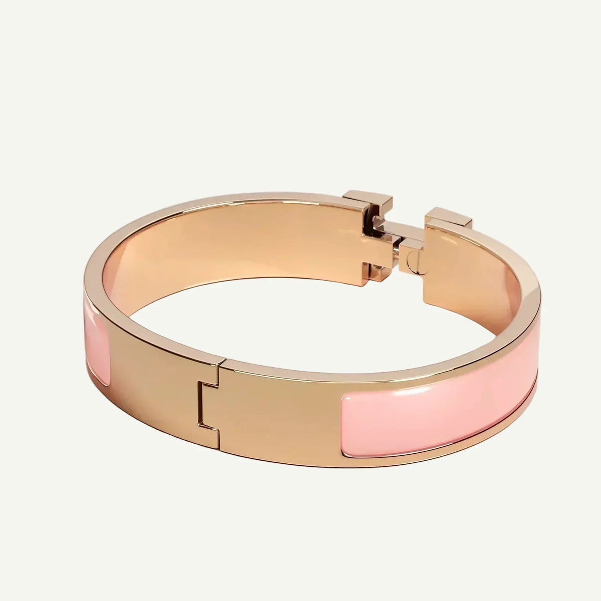 Hermès - Bracelet Clic H Rose Candeur Or Rose