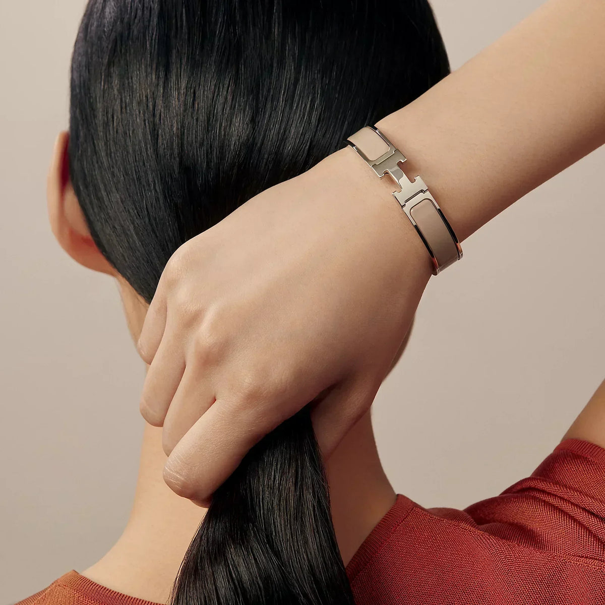 Hermès -  Clic H Bracelet Marron Glacé