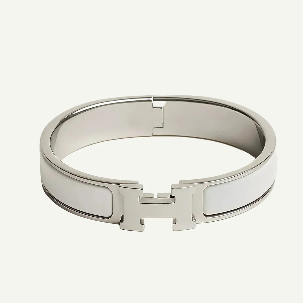 Hermès -  Clic H Bracelet Blanc