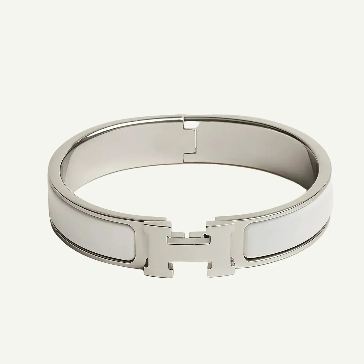 Hermès -  Clic H Bracelet Blanc