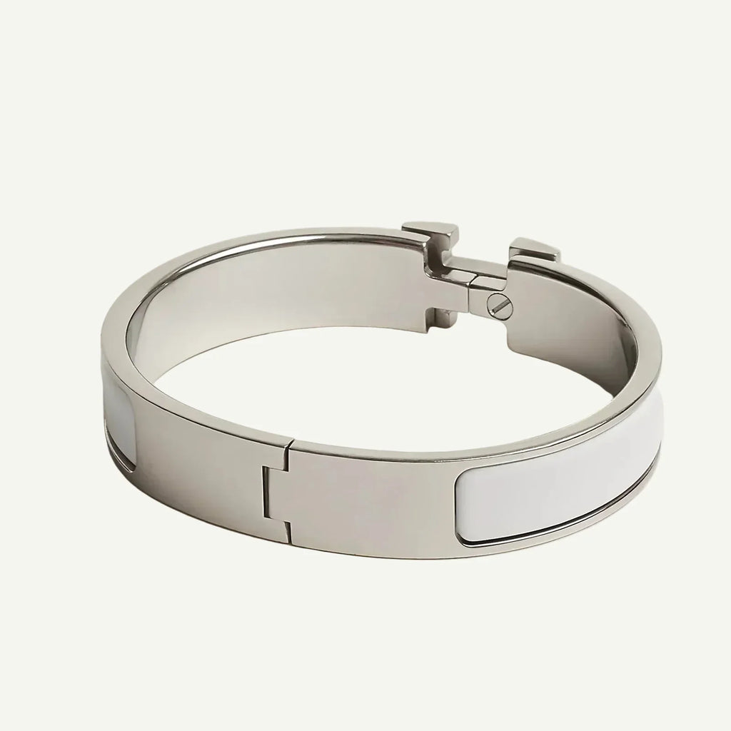 Hermès -  Clic H Bracelet Blanc