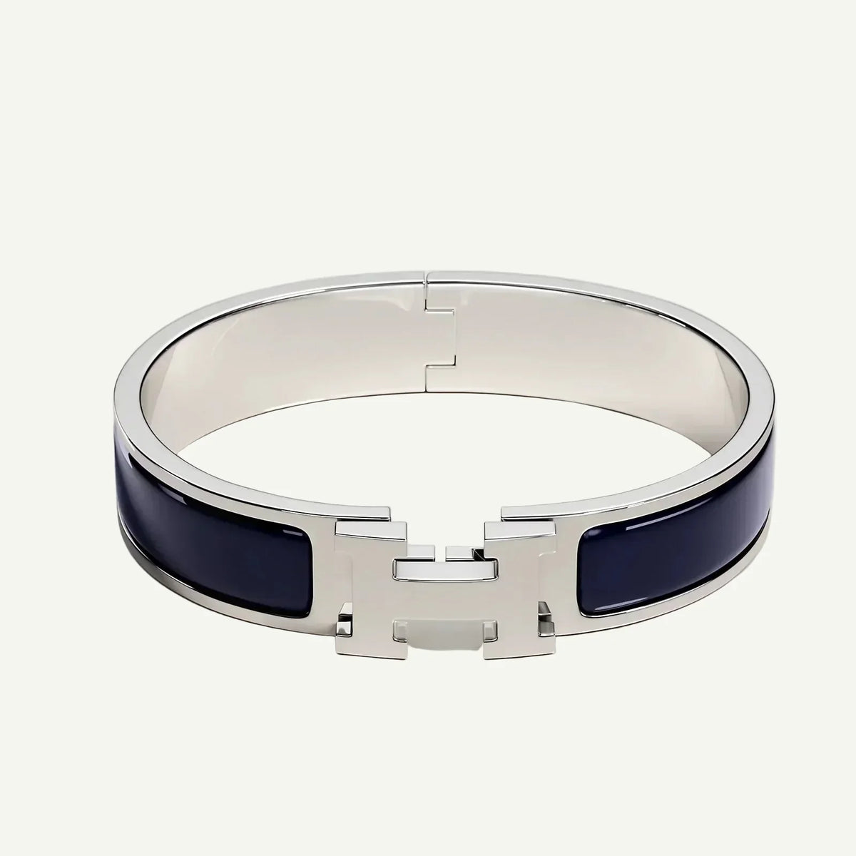Hermès -  Clic H Bracelet Bleu Abysse