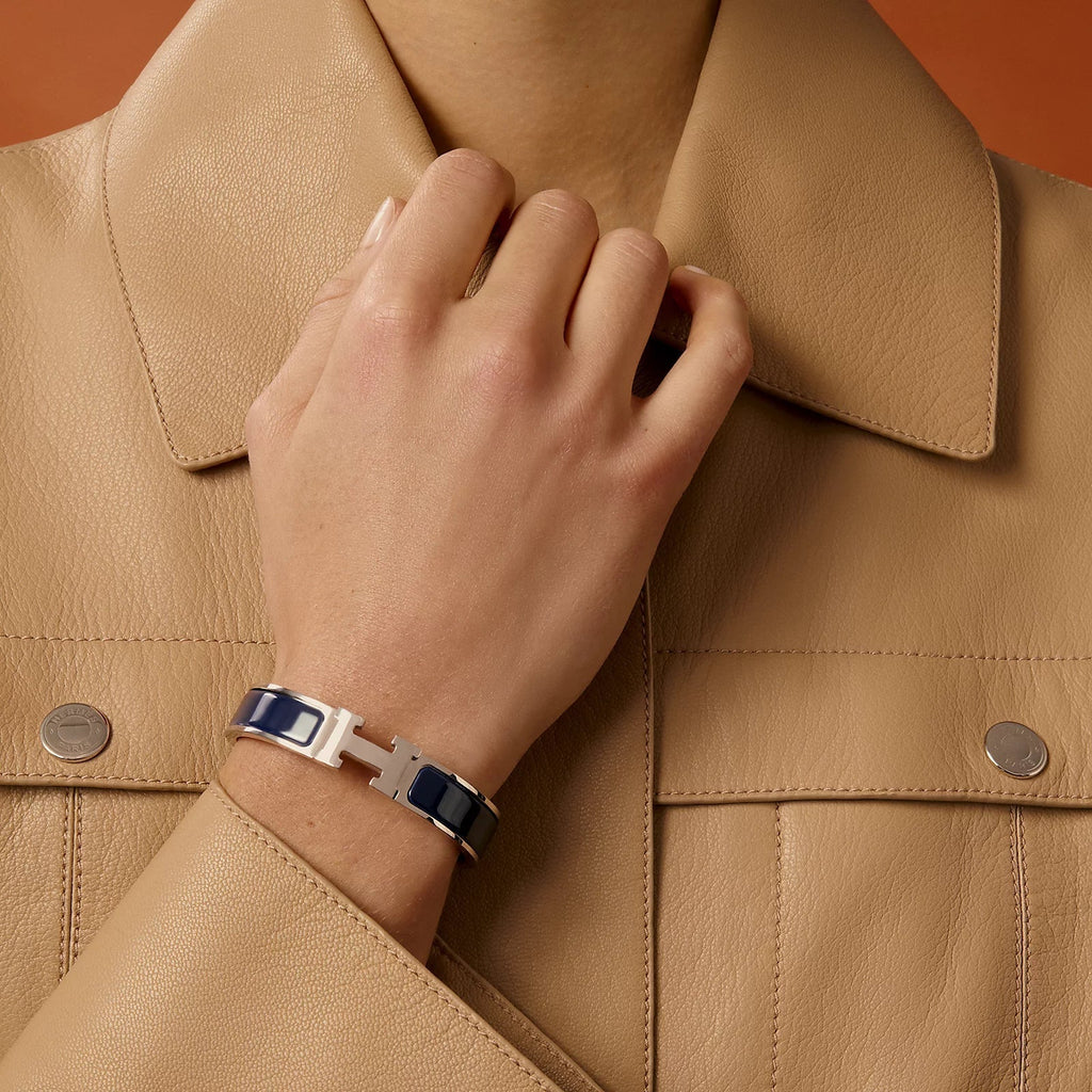 Hermès -  Clic H Bracelet Bleu Abysse