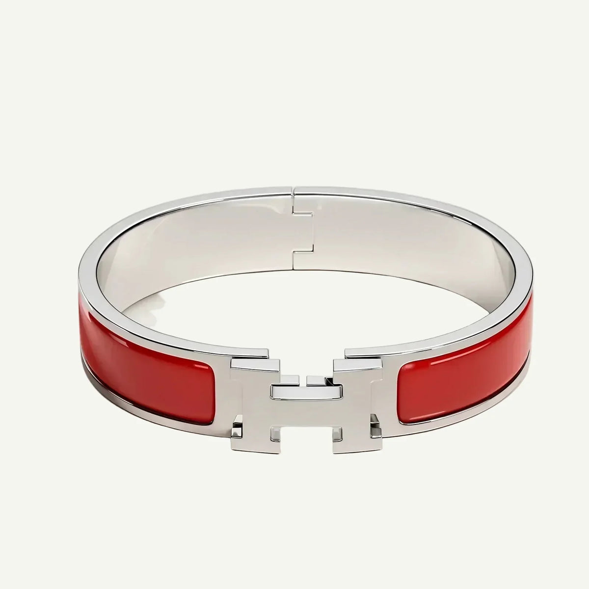 Hermès -  Clic H Bracelet Rouge Amarante