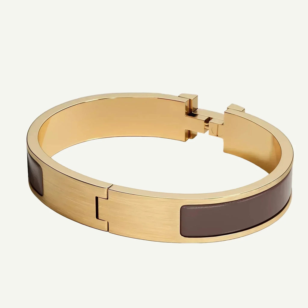 Hermès - Bracelet Clic HH Or Cacao Mat