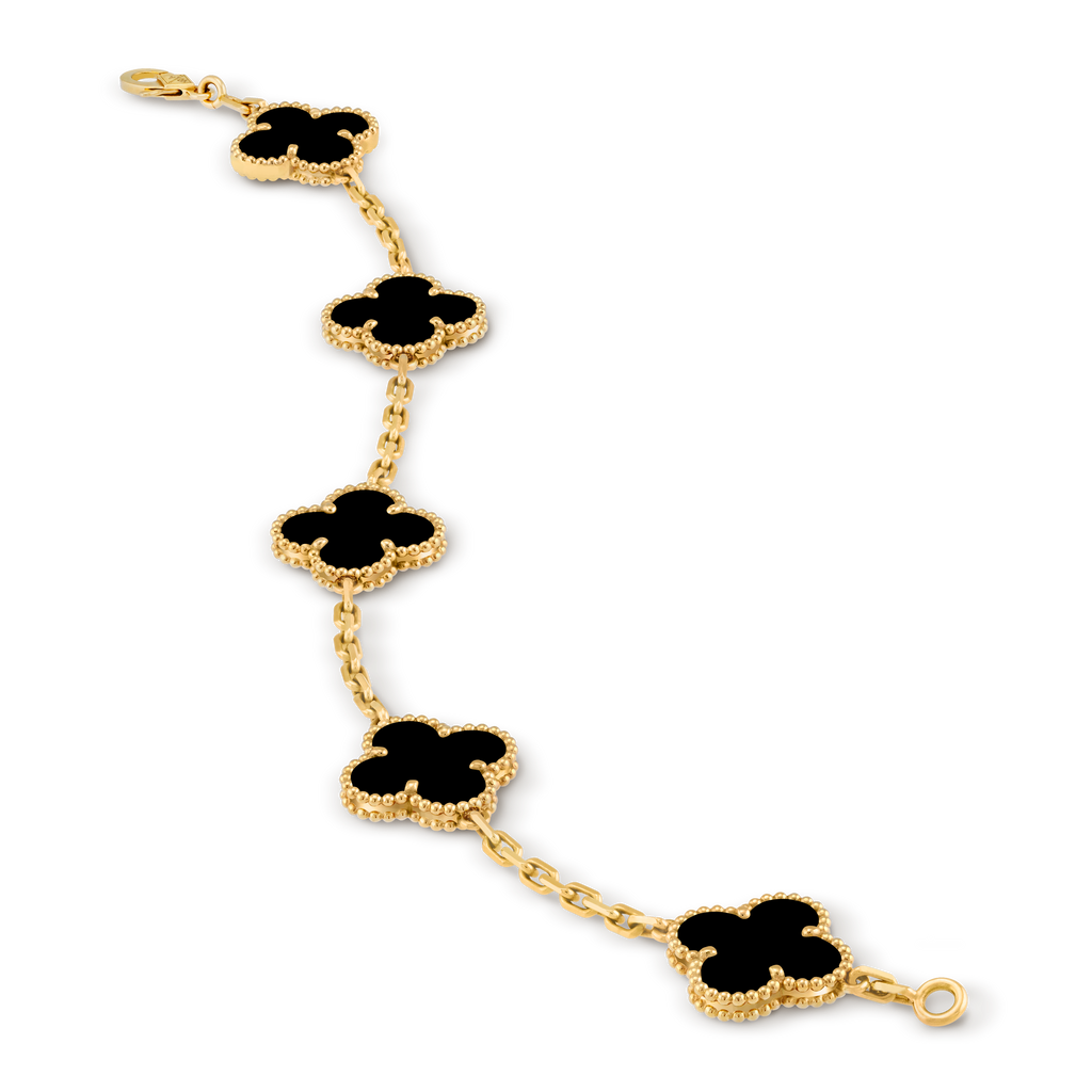 Van Cleef Vintage Alhambra 5 motifs Onyx