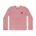 Comme des Garçons Play Striped Longsleeve Red Heart Emblem Red